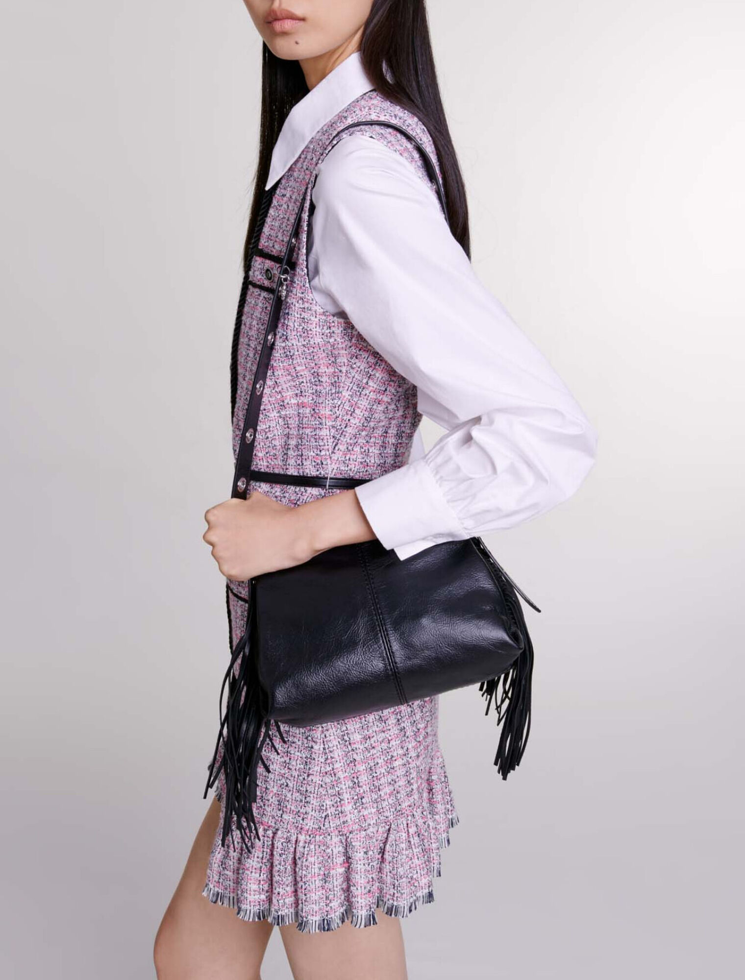 Abito corto 2 in 1 in tweed