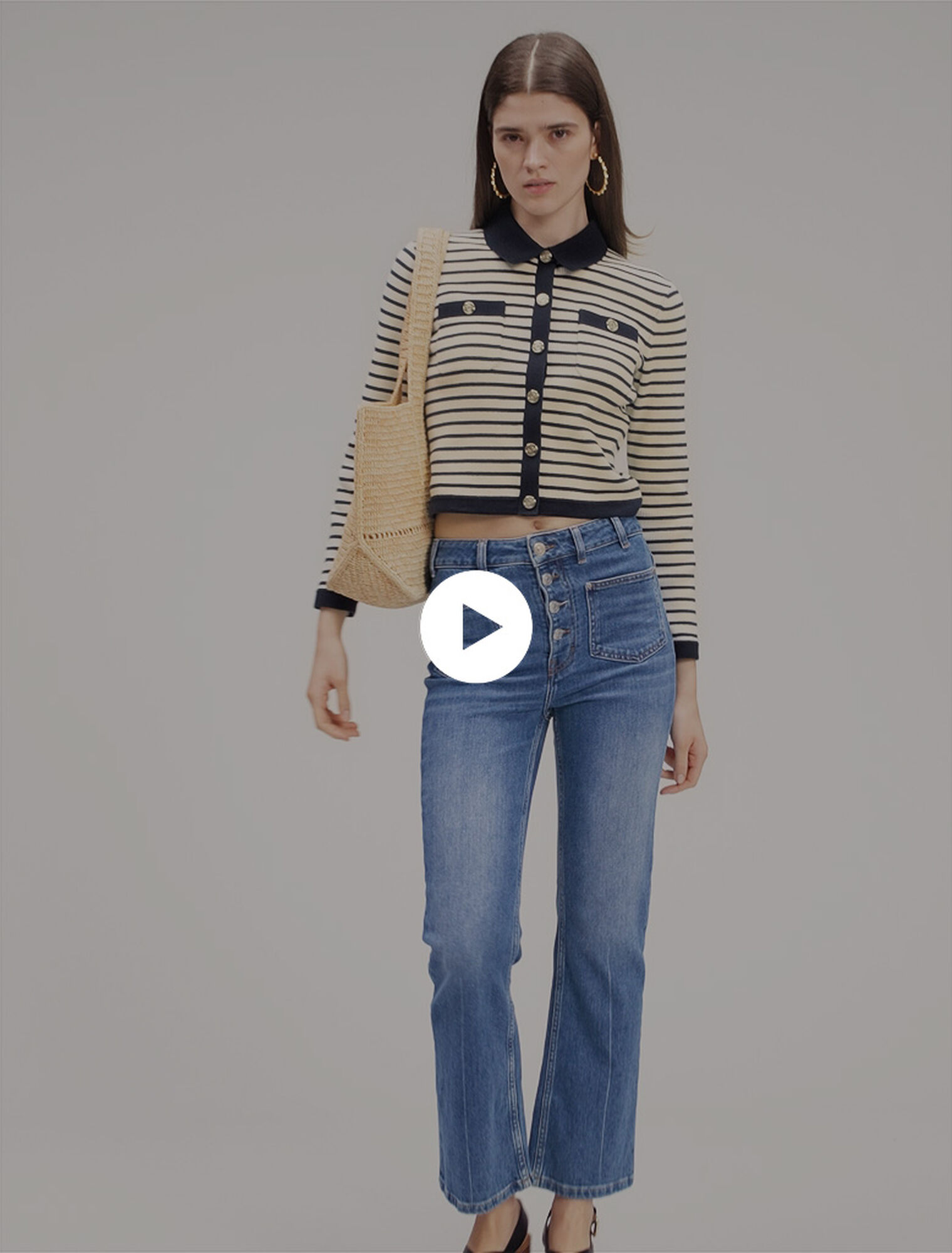 Cardigan corto in maglia a coste
