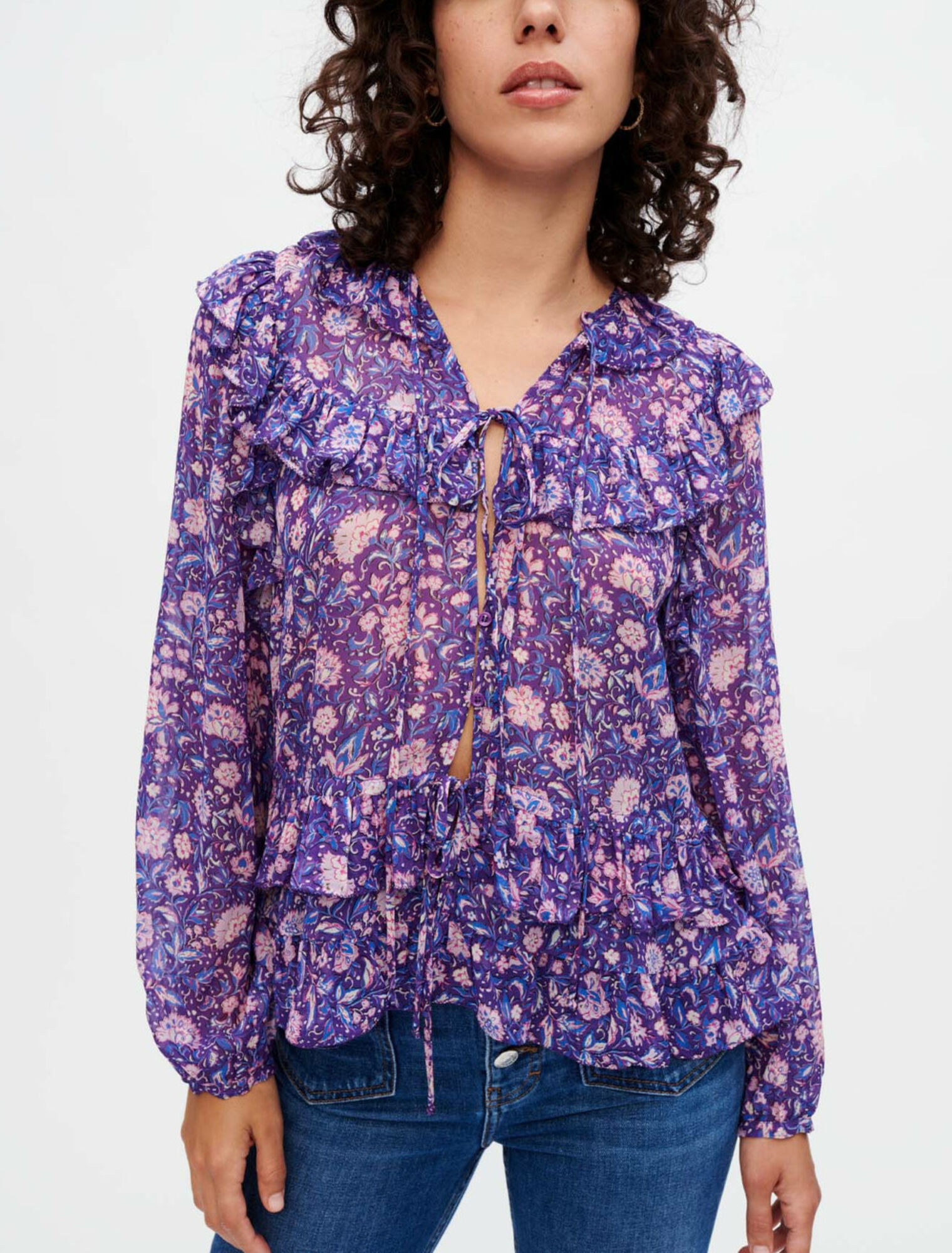 Top in viscosa stampata Dahlia