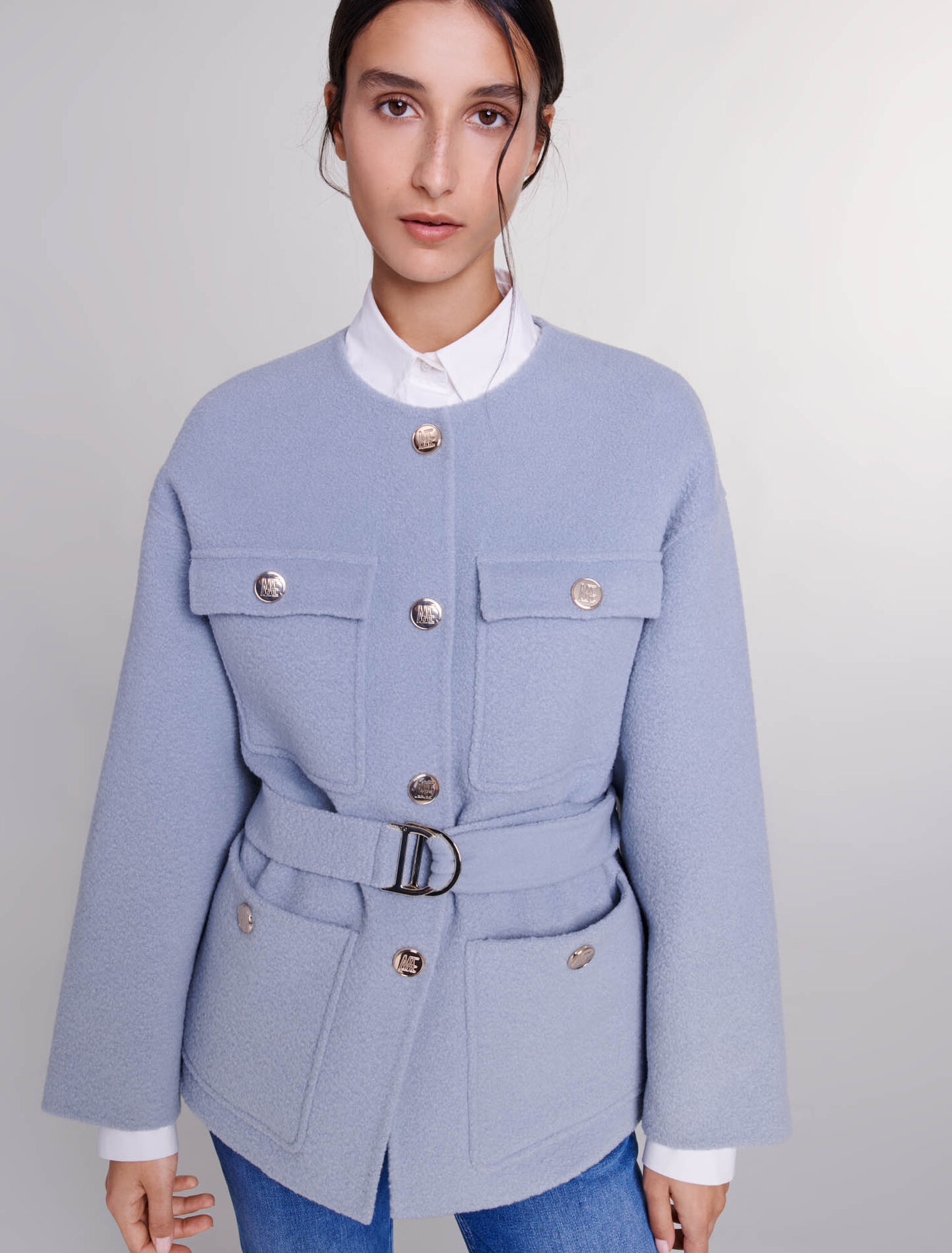 Cappotto corto con cintura