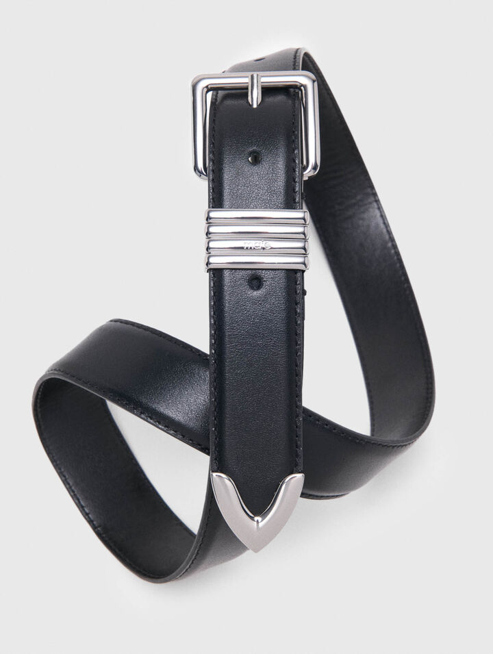 Cintura in pelle liscia