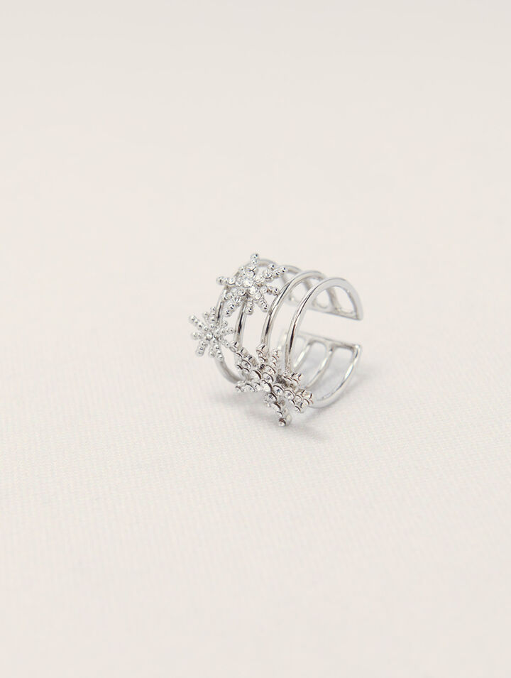 Anello a cerchi con stelle strass