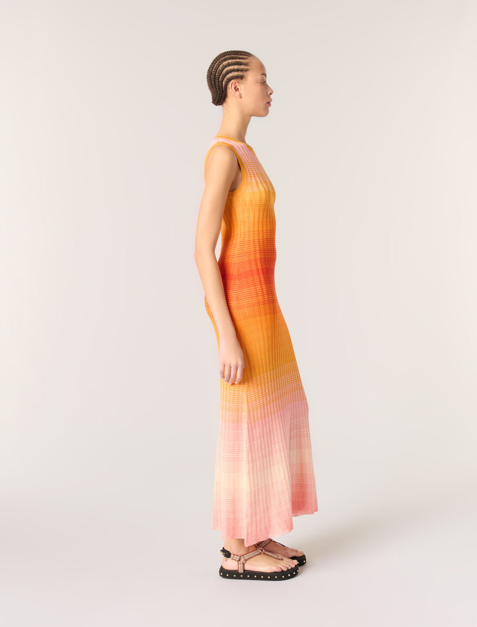 Abito lungo in maglia tie&dye