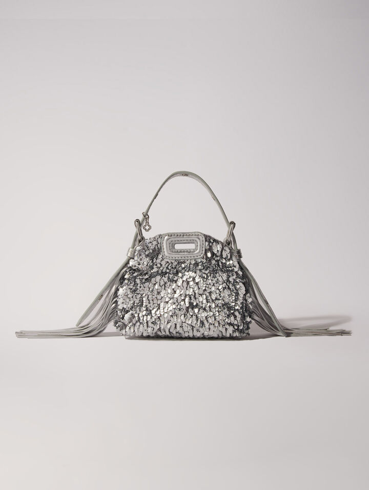Borsa Miss M Nano lustrini argento