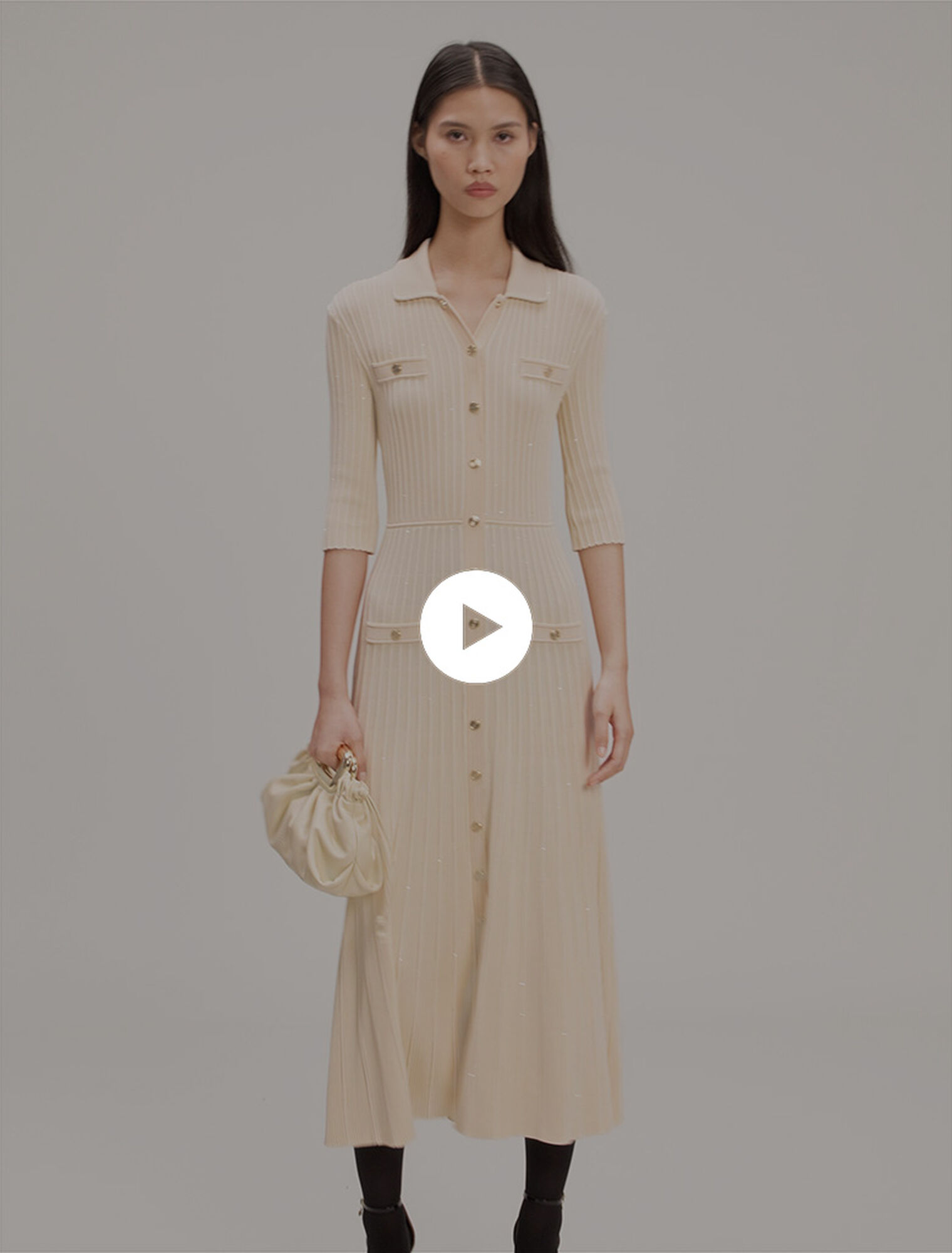 Abito midi in maglia paillettes