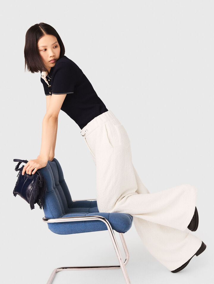 Pantaloni larghi in tweed