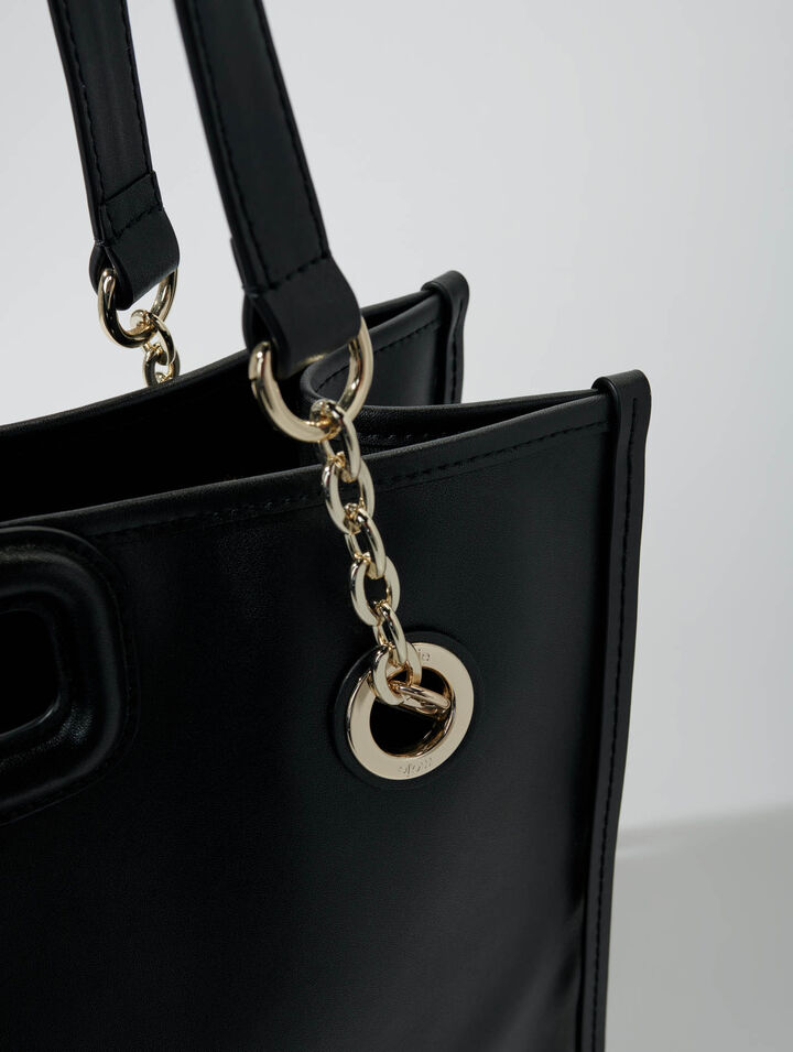 Tote bag in pelle con frange