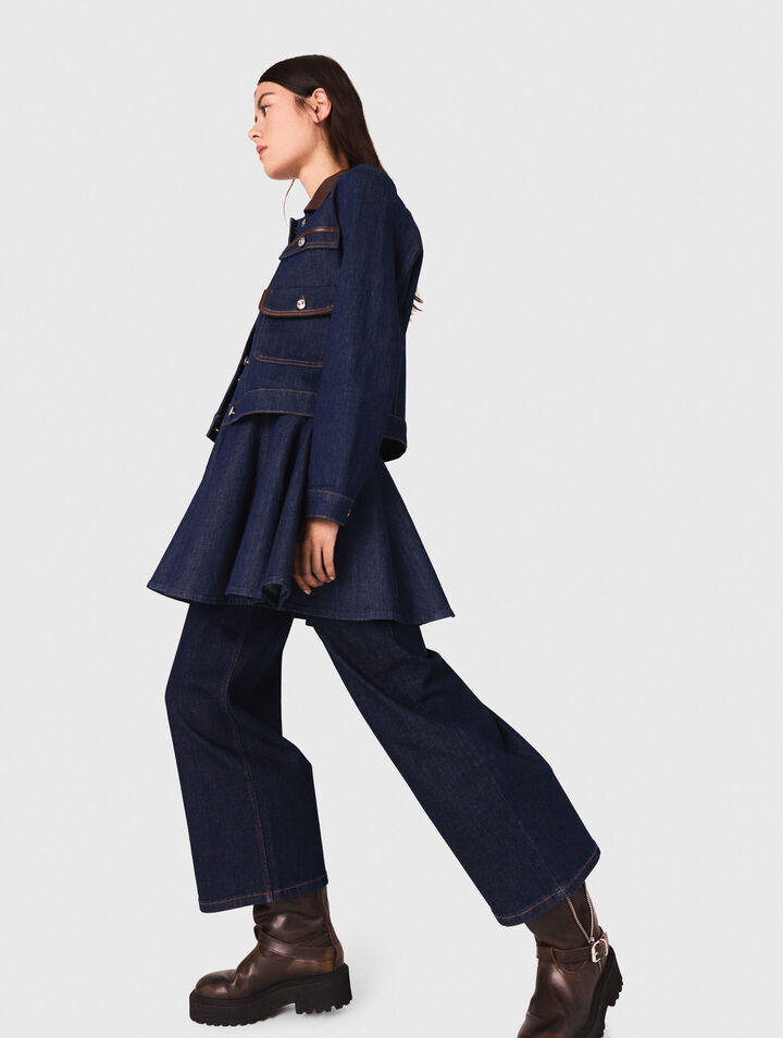 Giacca in denim con colletto finto