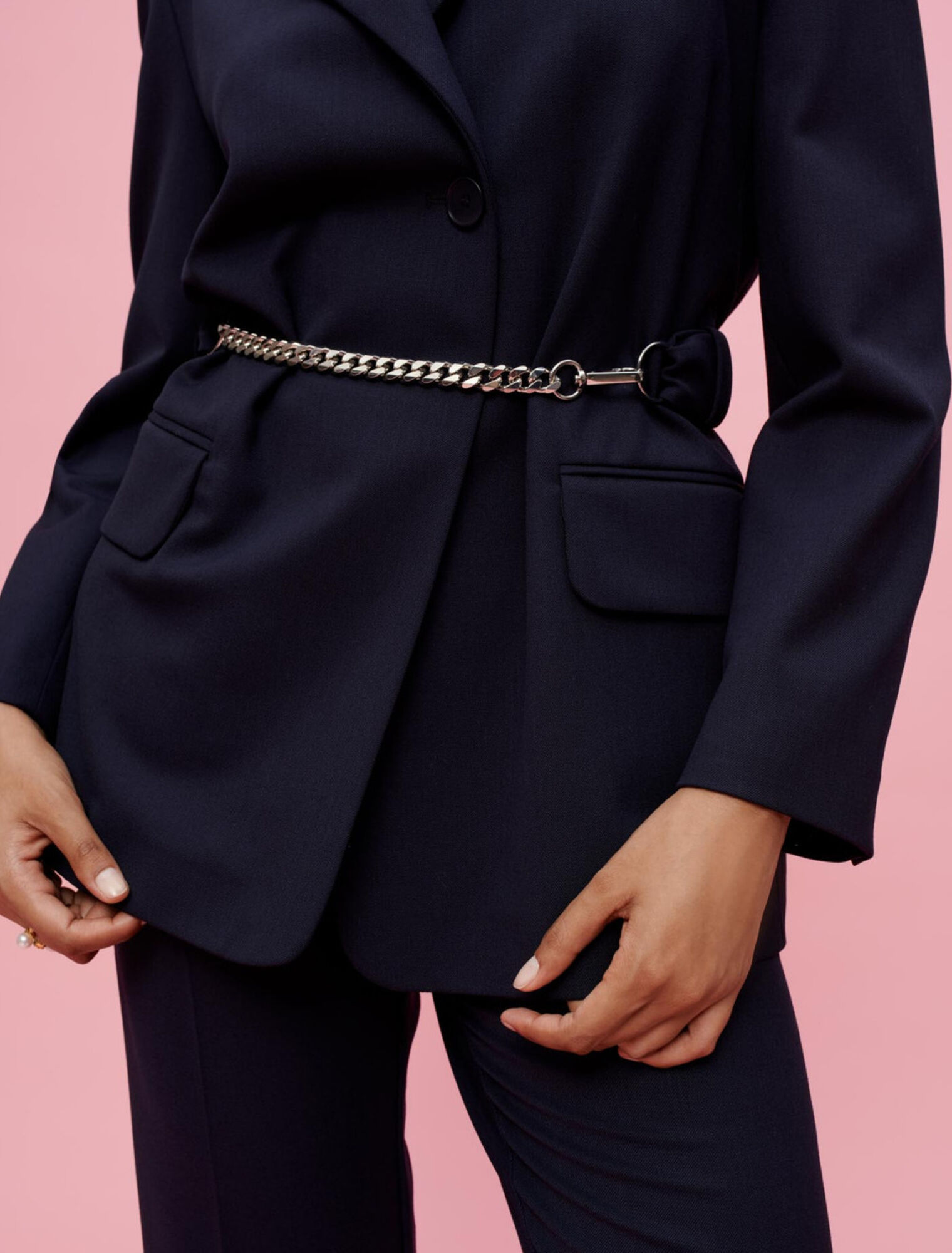 Giacca da tailleur con cintura a catena