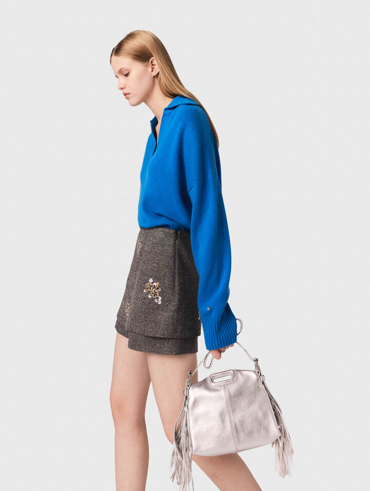 Shorts con ricamo floral