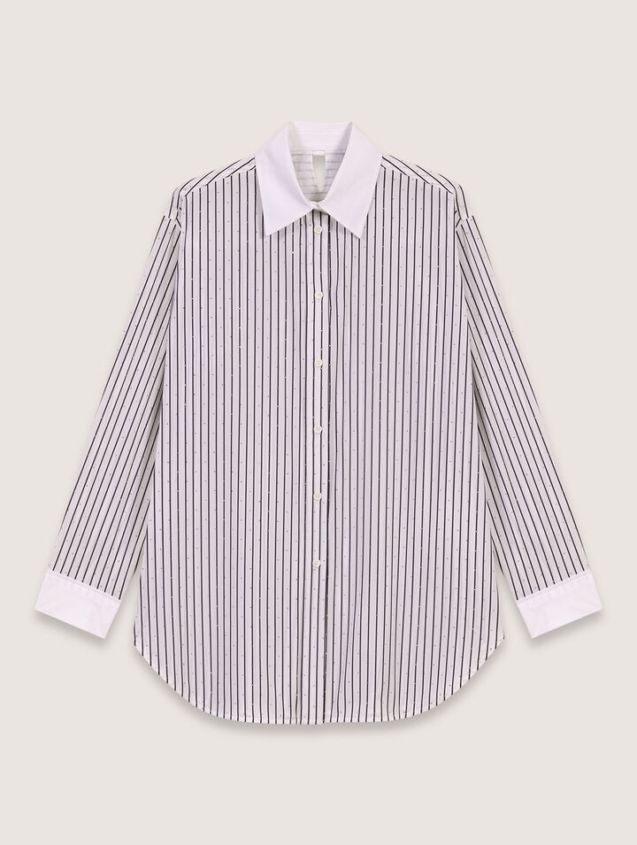 Camicia a righe glitterata