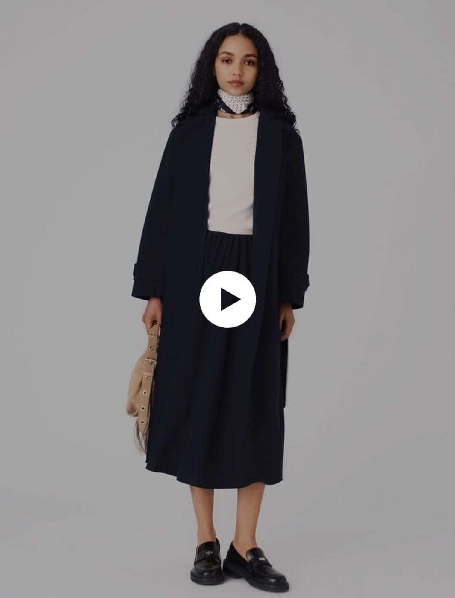 Trench cappuccio strass rimovibile