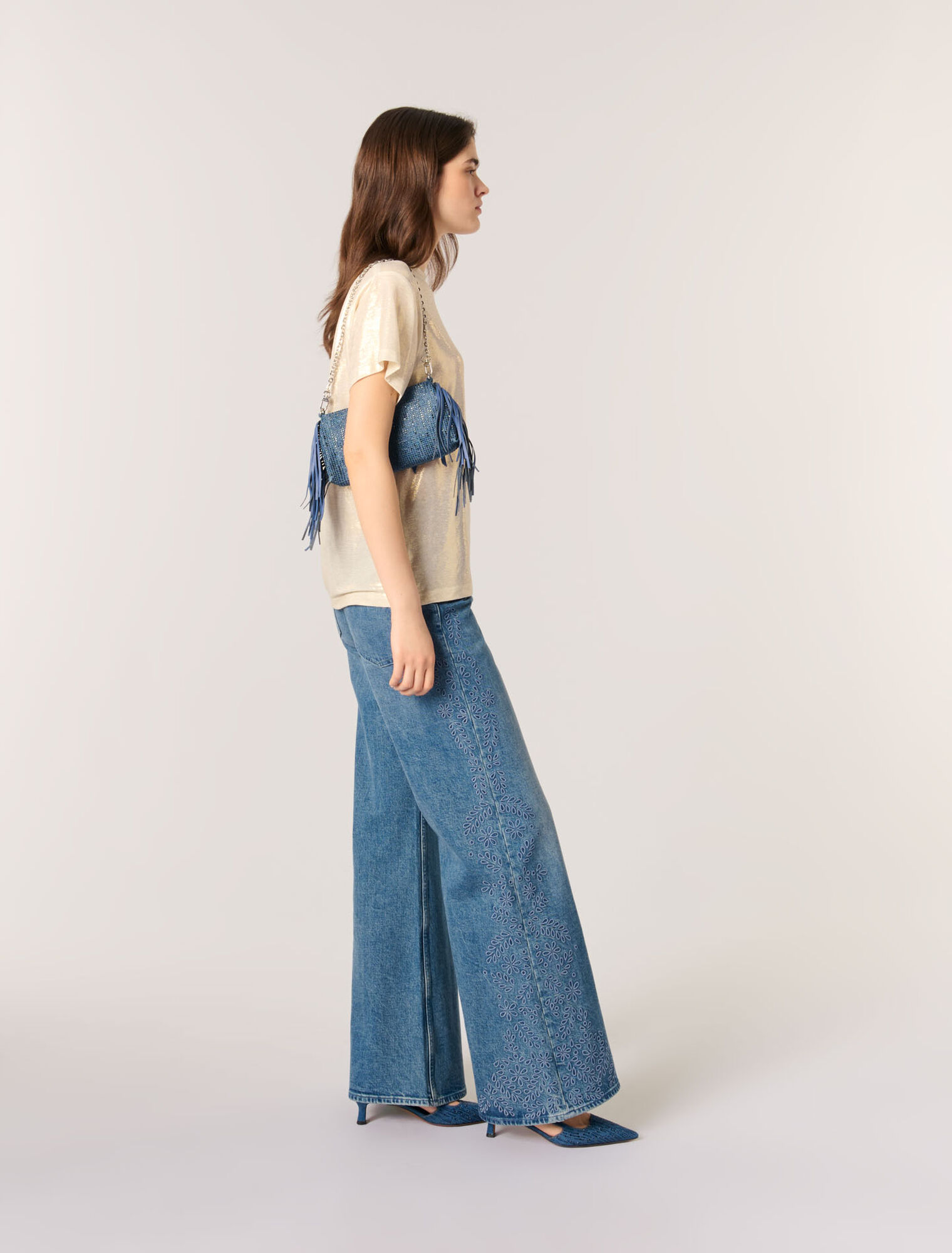 T-shirt in lamé