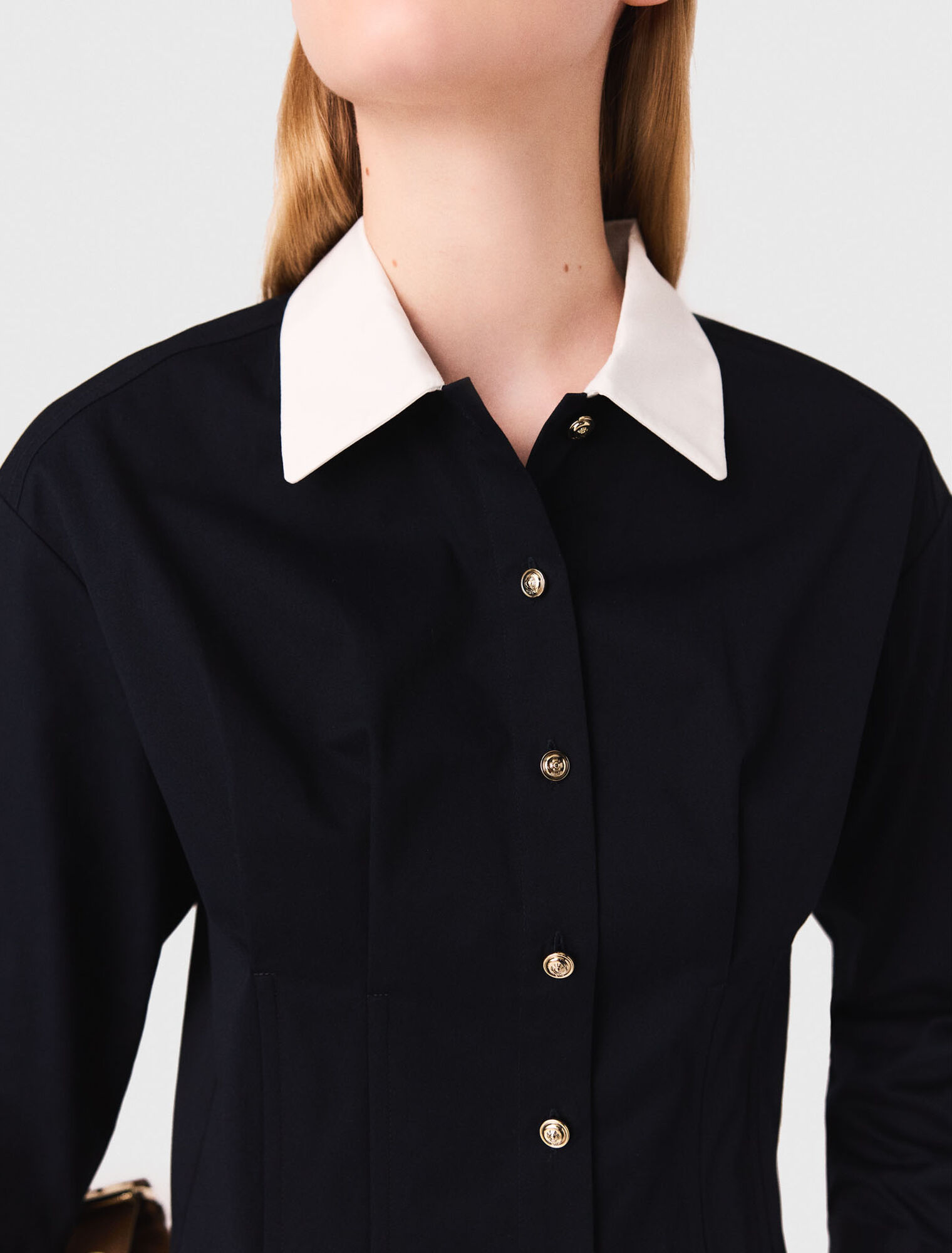 Camicia corta in popeline