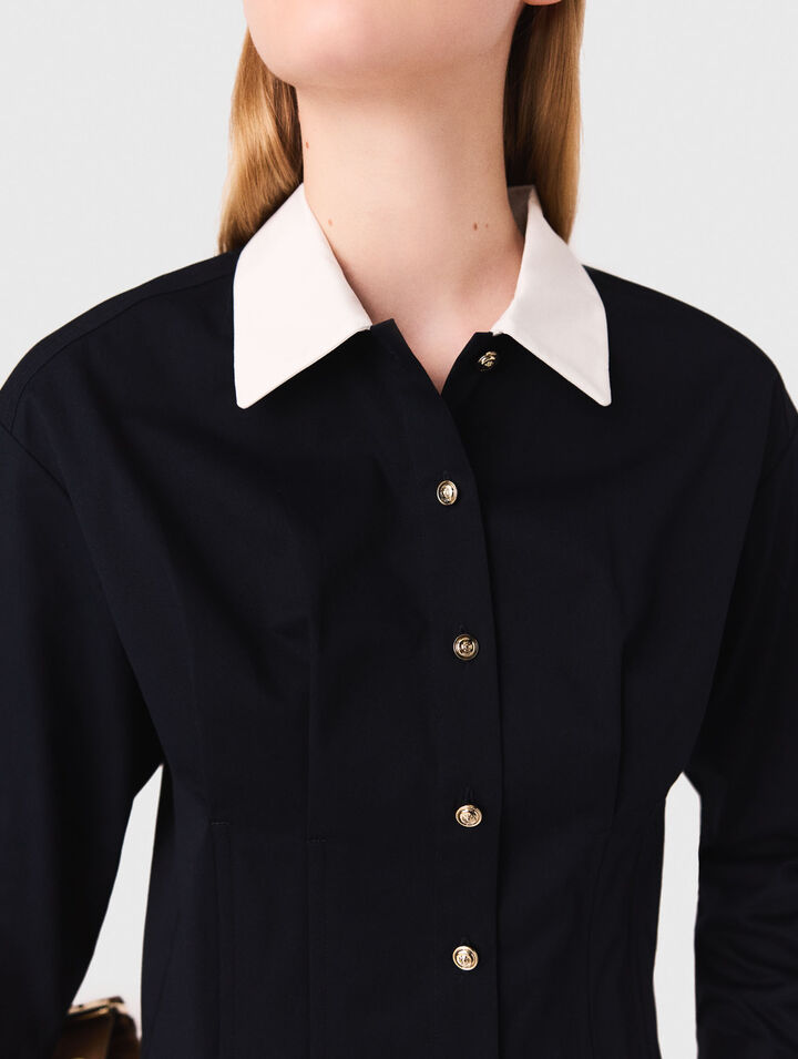 Camicia corta in popeline