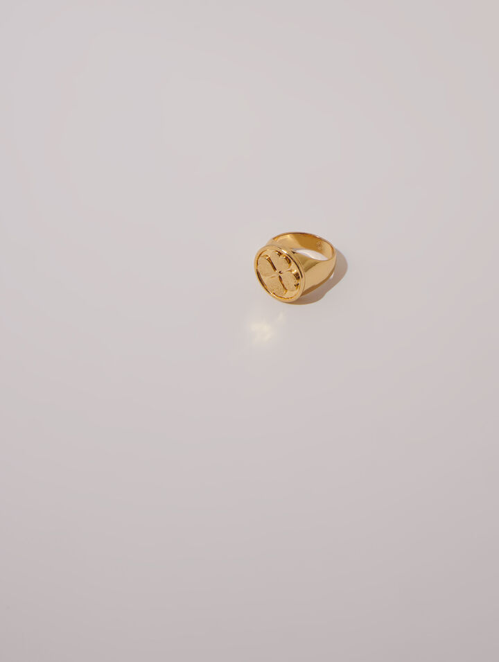 Anello chevalier quadrifoglio