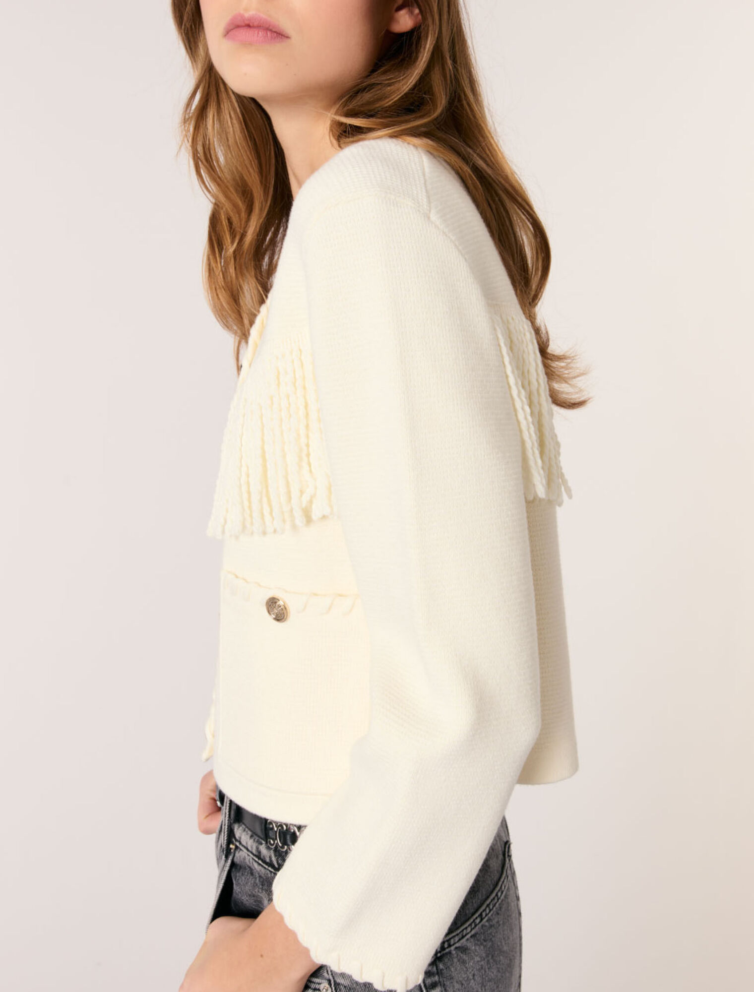 Cardigan con frange