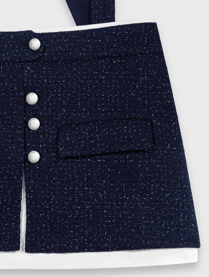Shorts in tweed a contrasto