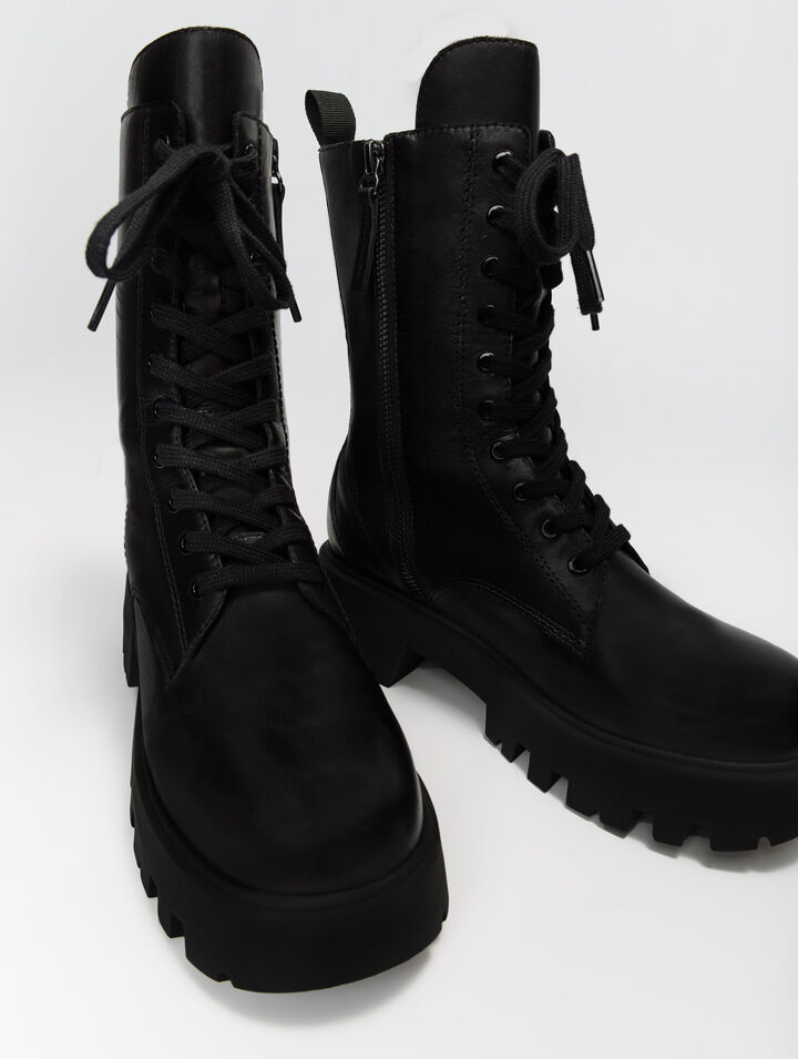 Stivaletto in pelle liscia