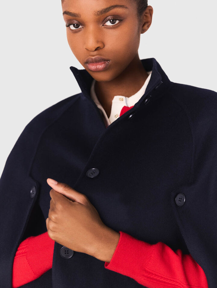 Cappotto lungo double face mantella