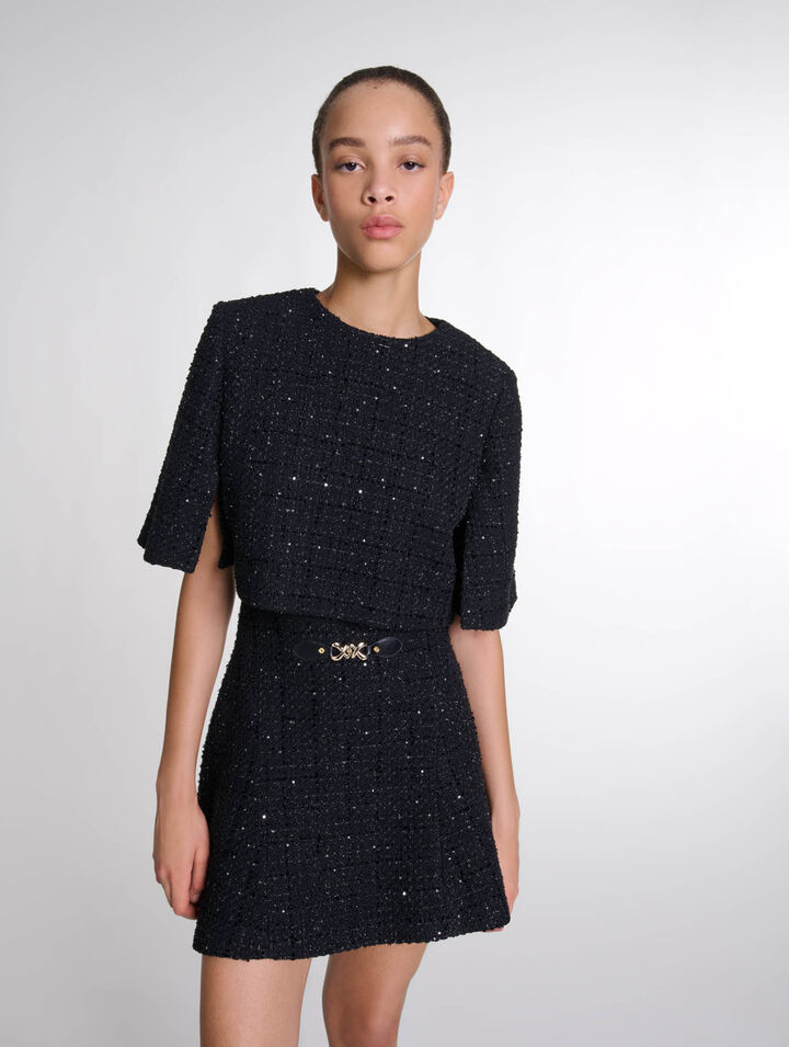 Abito corto 2 in 1 in tweed