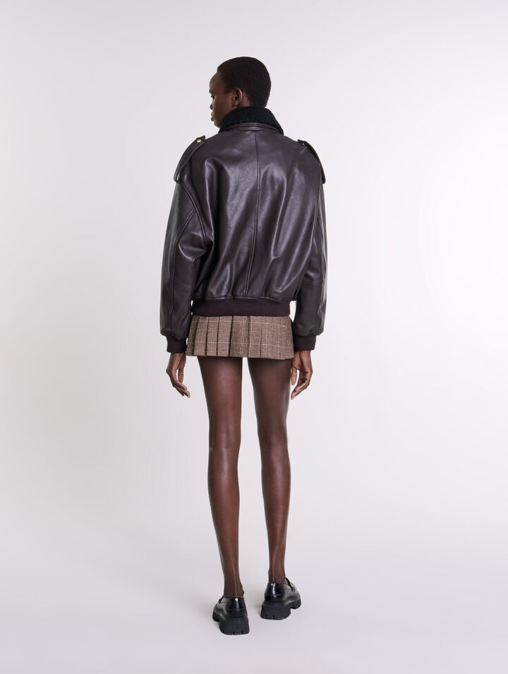 Giacca oversize di pelle