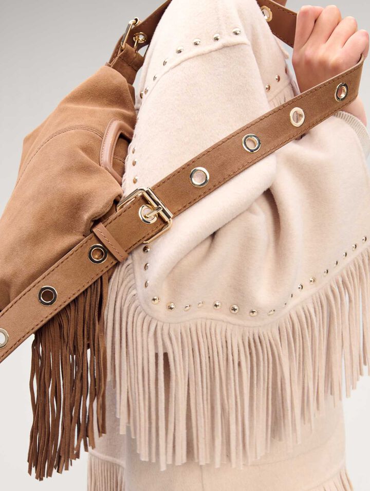 Cappotto double face con frange