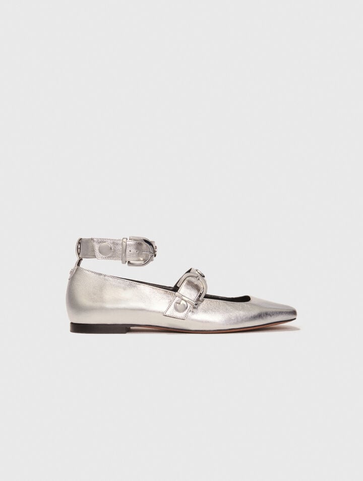 Mary Jane in pelle metallizzata