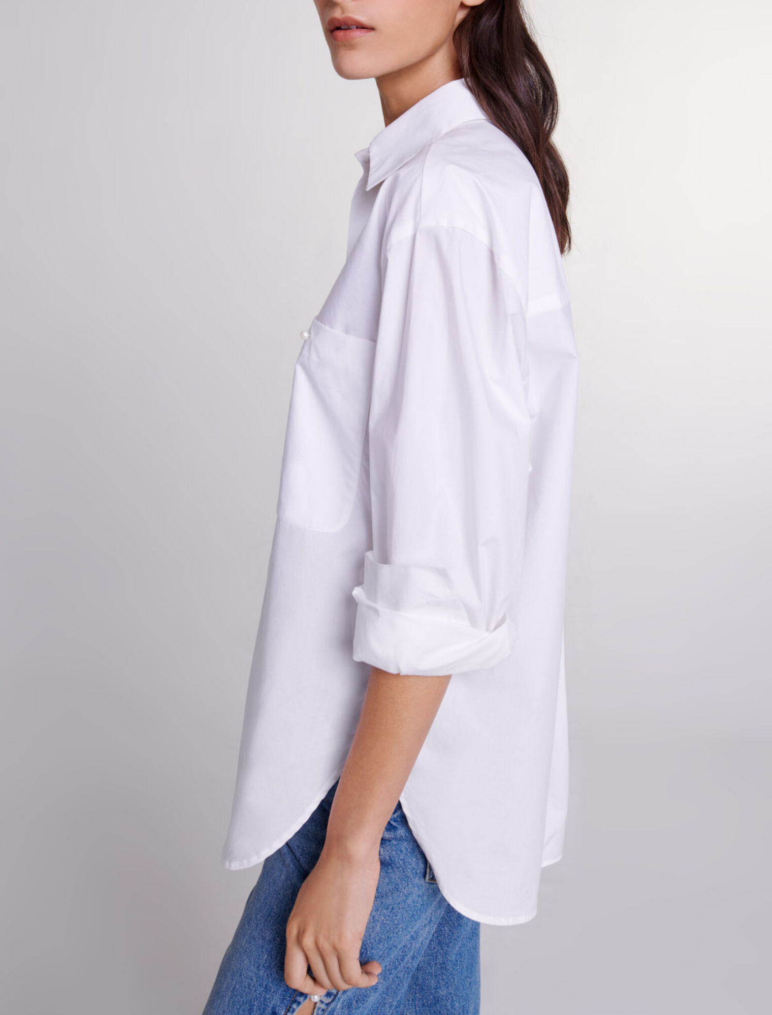 Camicia bianca in popeline di cotone