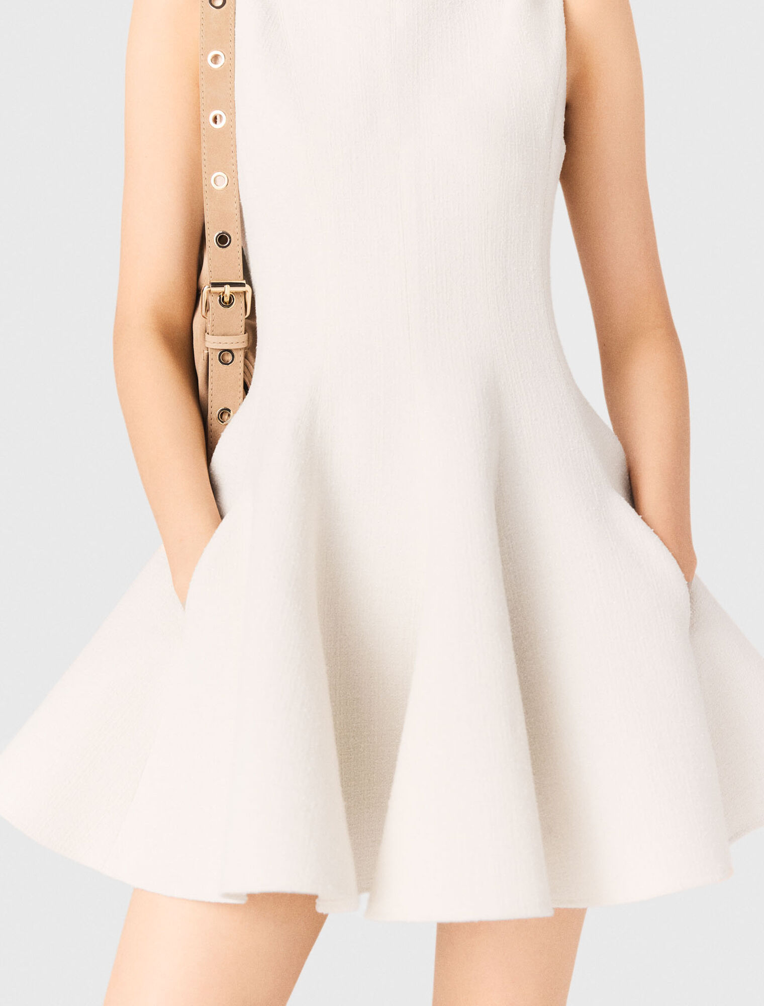 Abito corto svasato in tweed