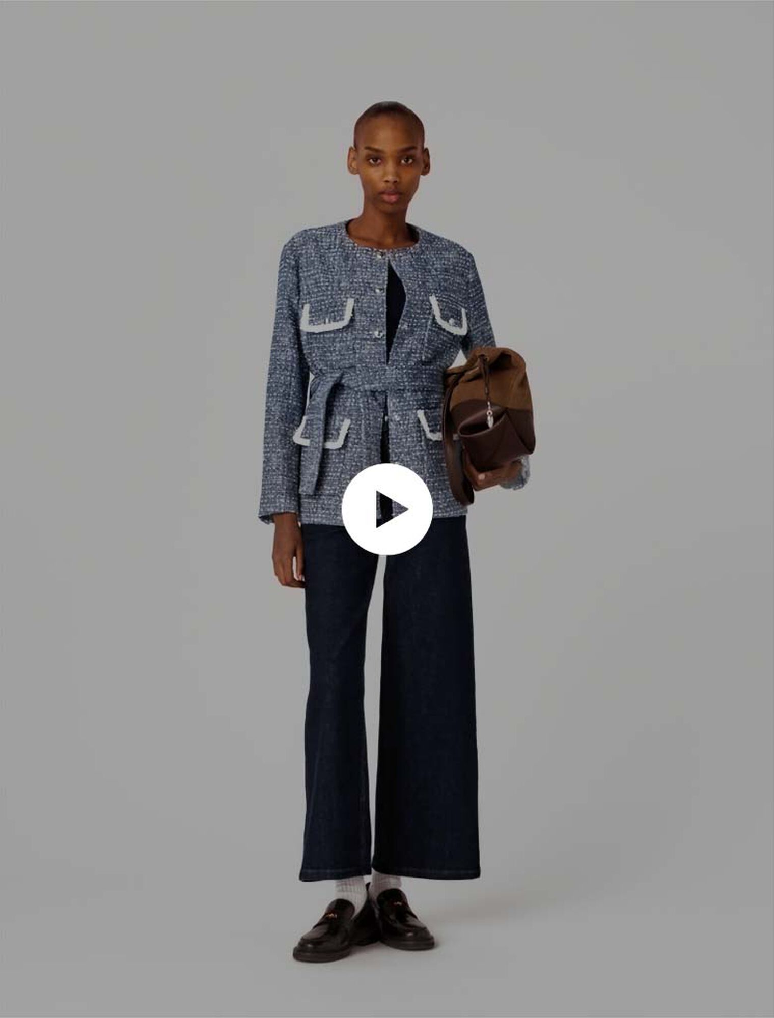 Giacca con 4 tasche in tweed