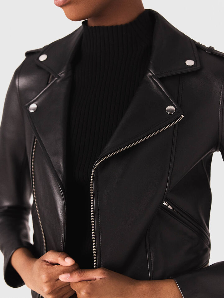 Giubbotto in pelle stile biker