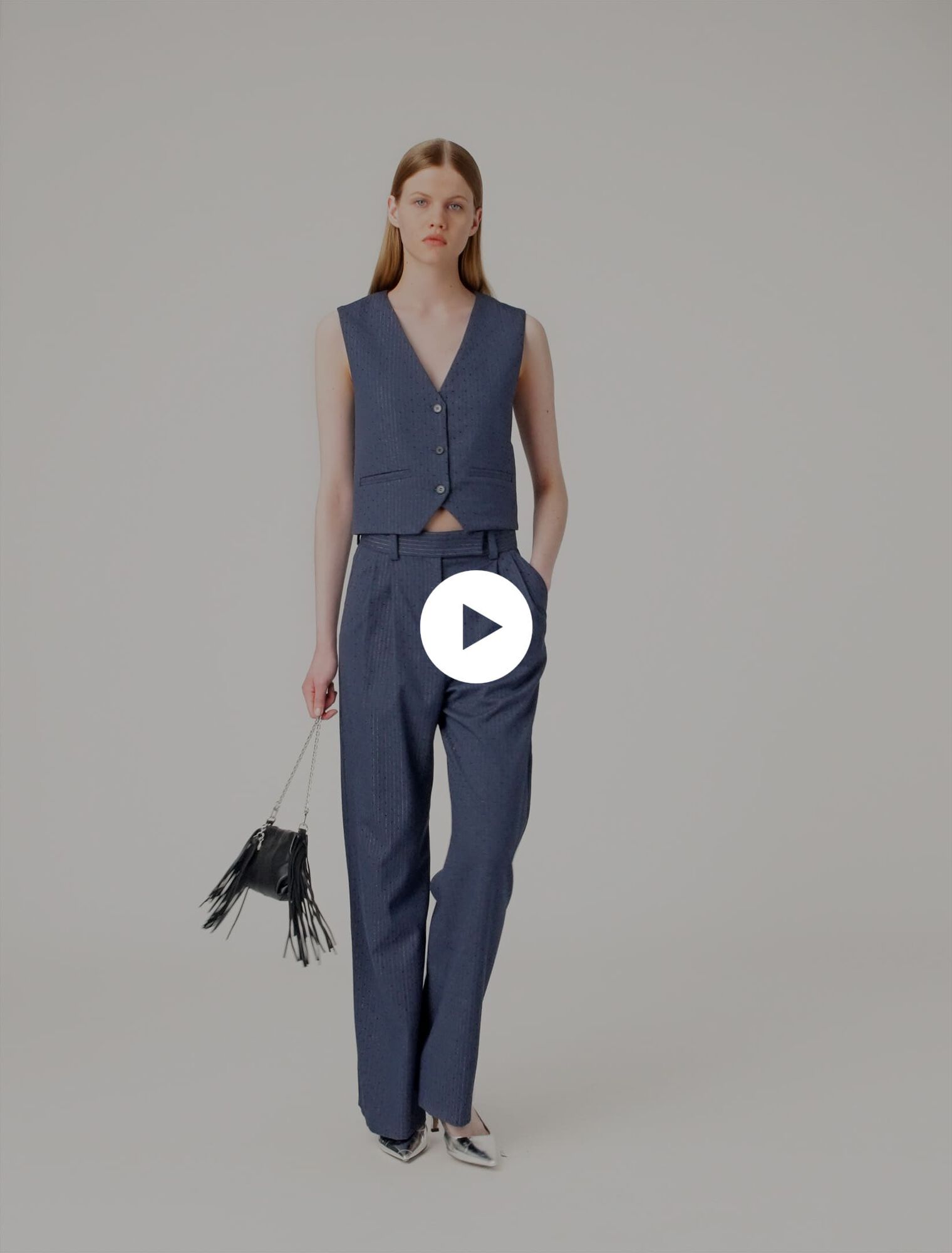 Pantaloni da tailleur con strass