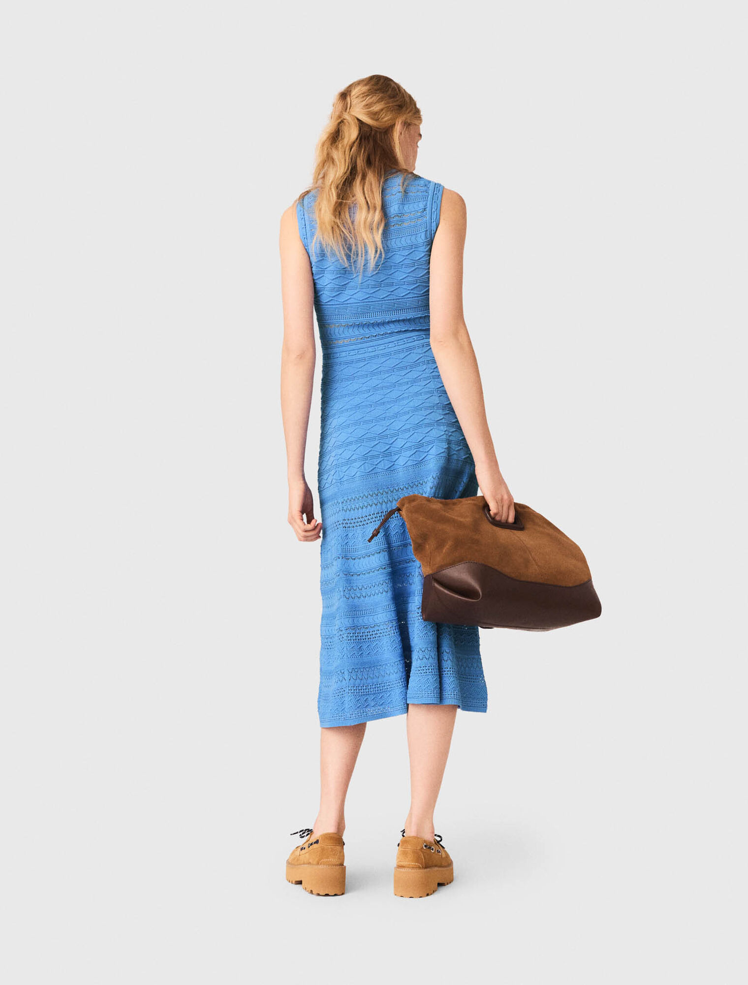 Abito lungo in maglia pointelle