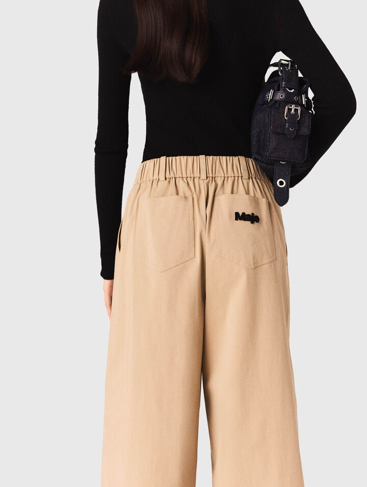 Pantaloni larghi in cotone