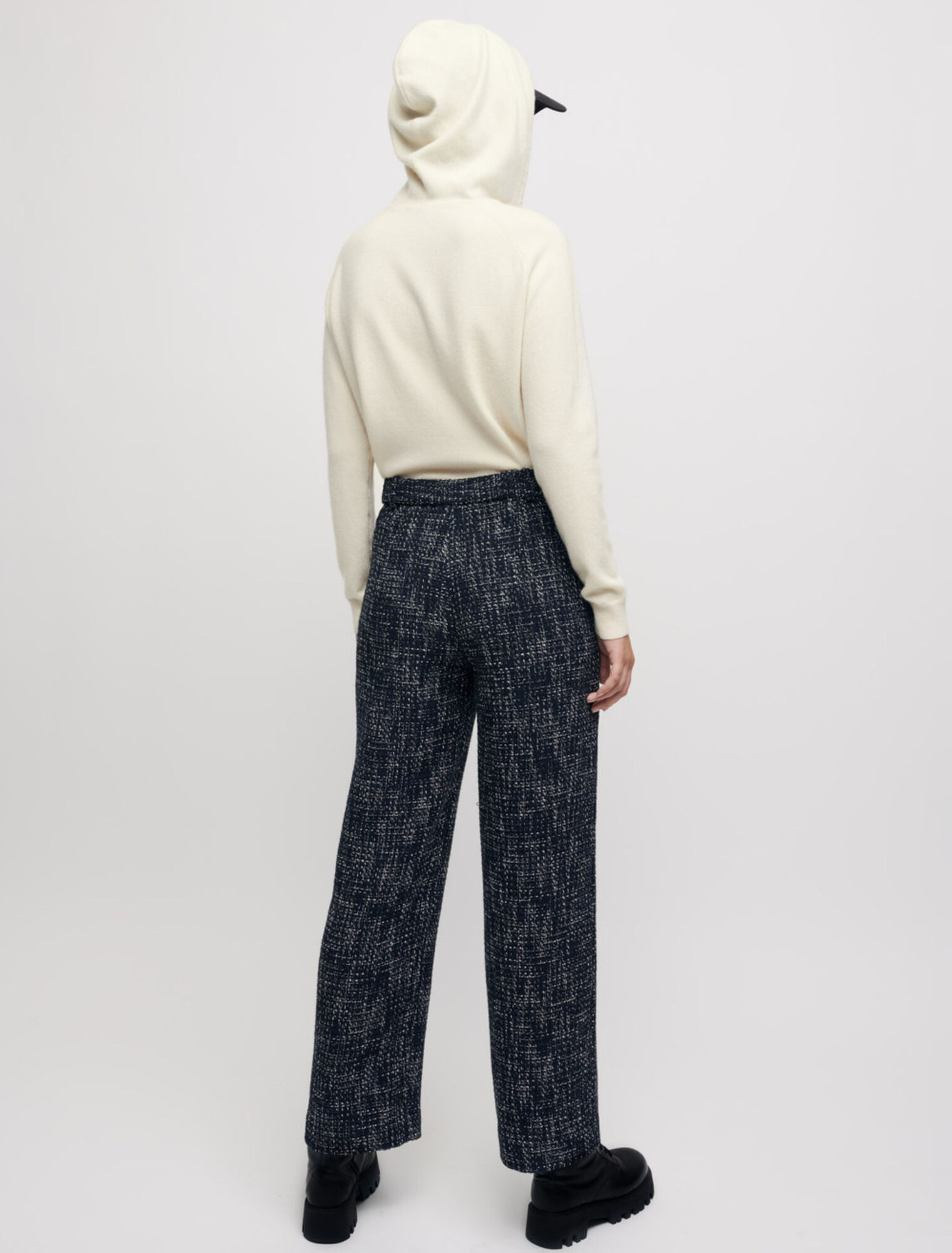 Pantaloni larghi stile tweed