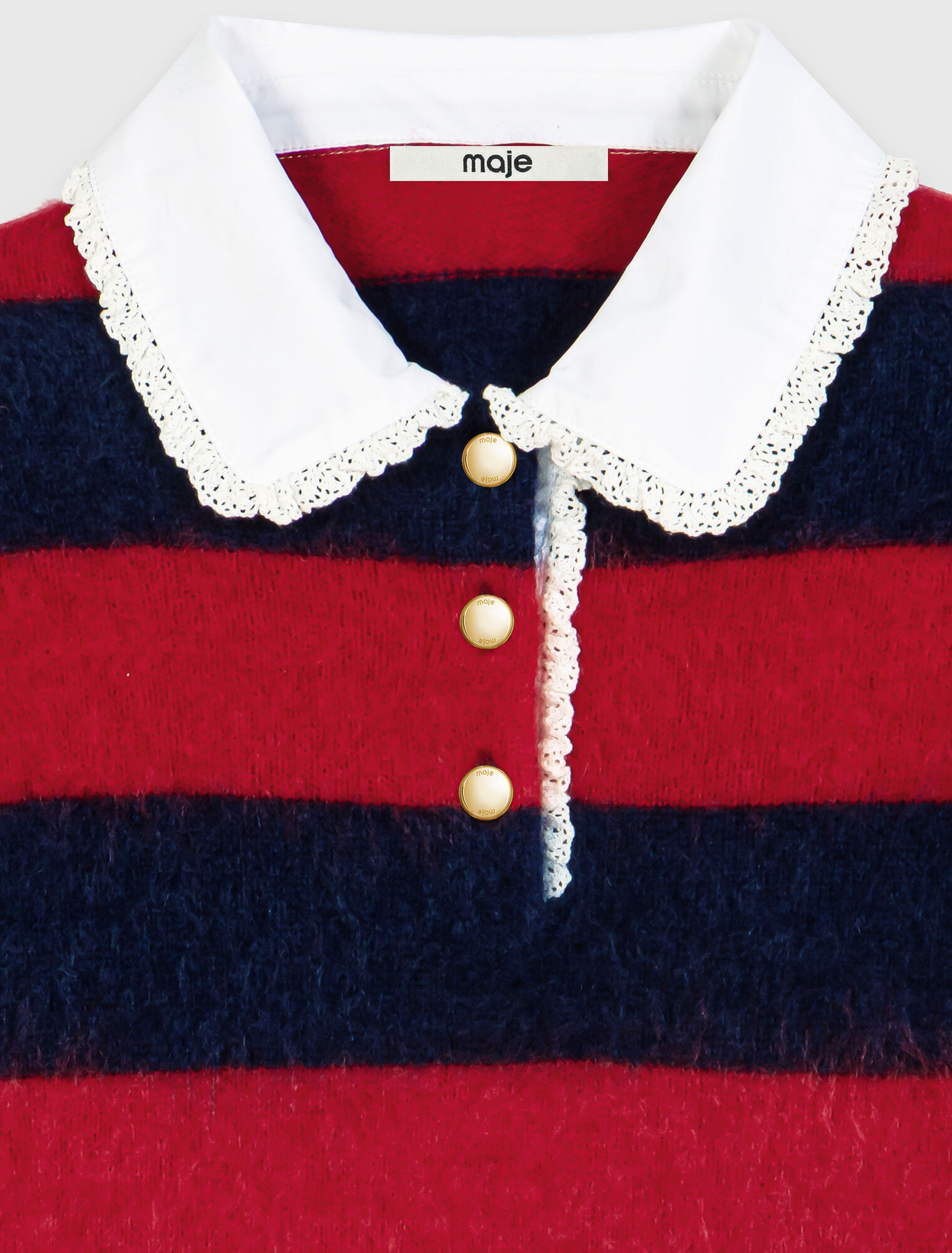 Pullover fluffy collo in popeline