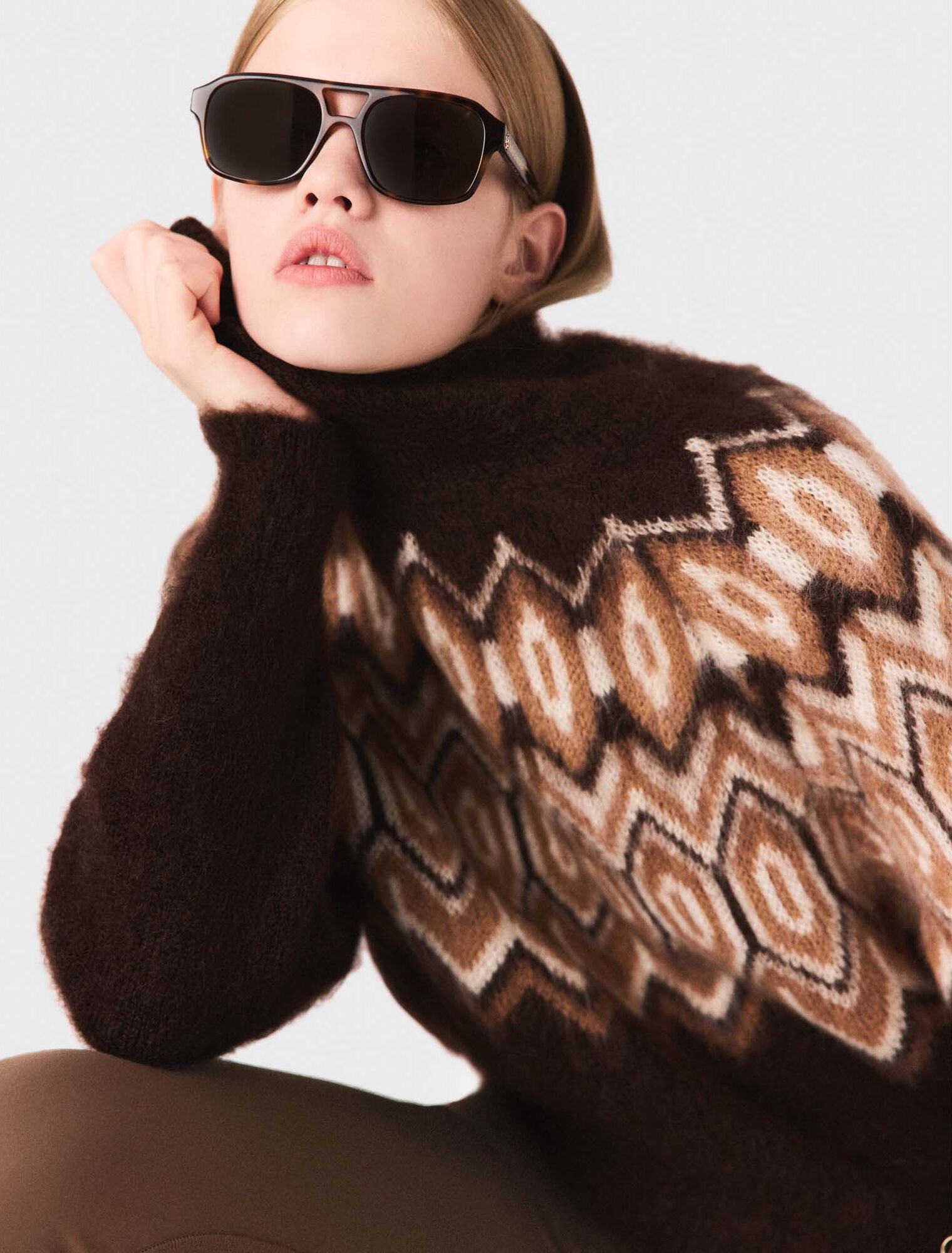 Maglione Fairisle a collo alto