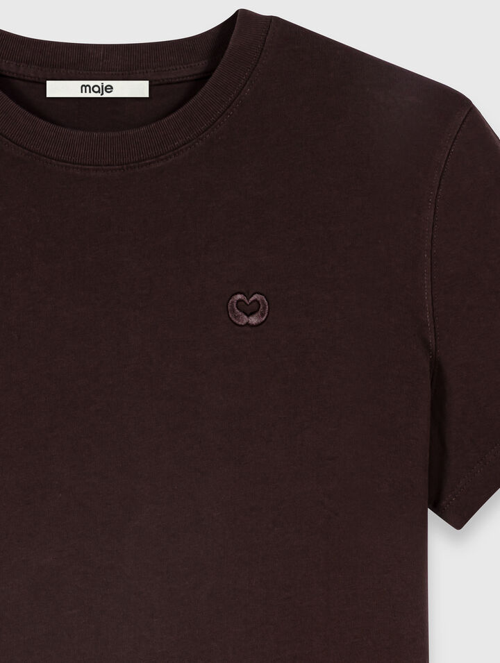 T-shirt con logo ricamato