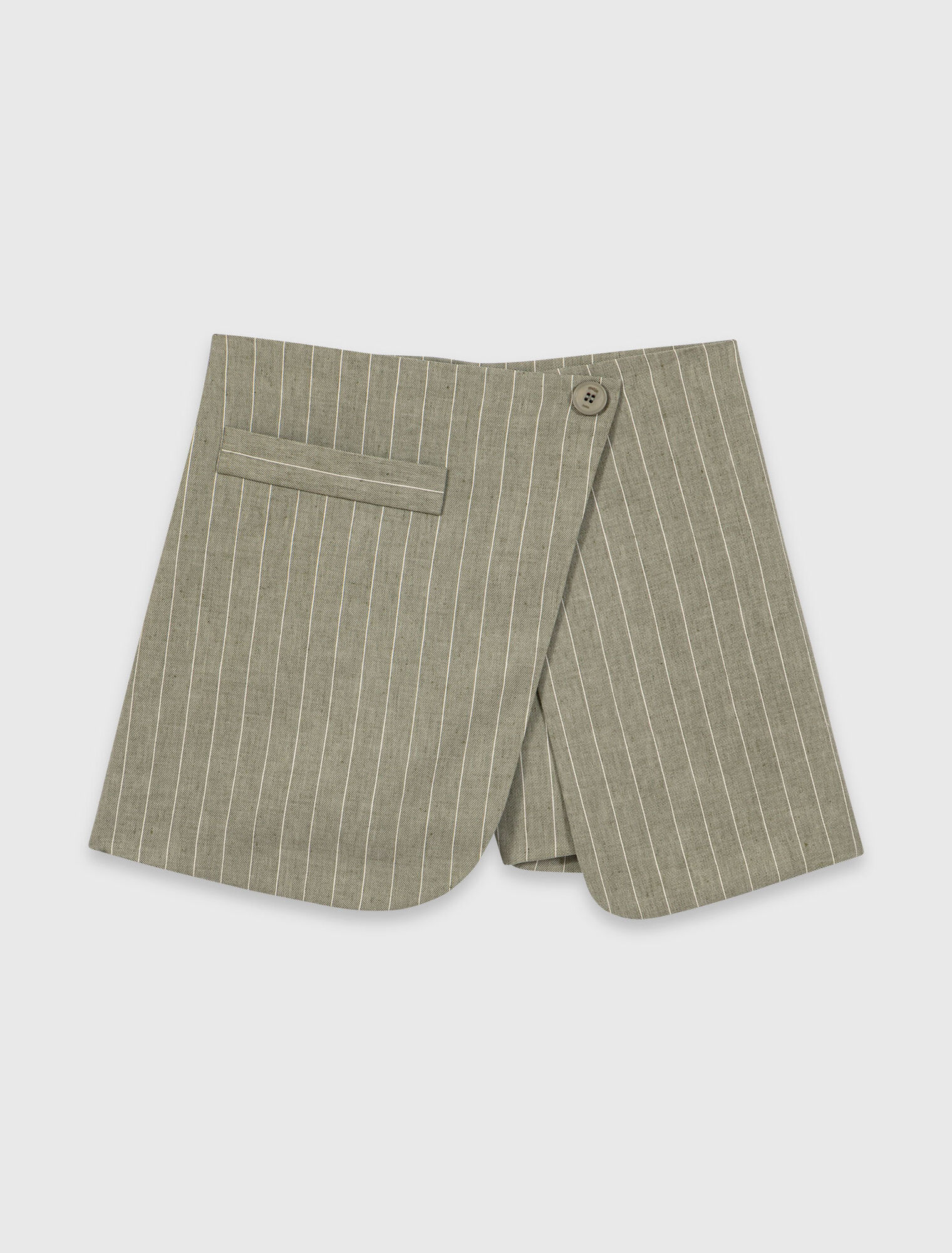 Shorts trompe l'&oelig;il in misto lino
