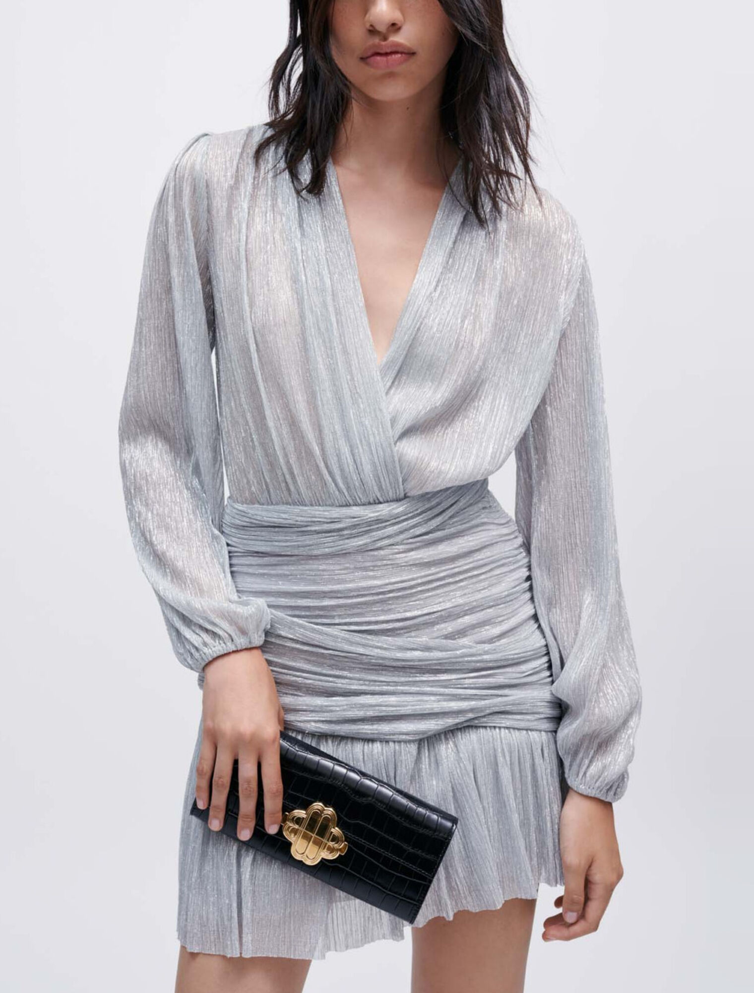Abito drappeggiato in lurex