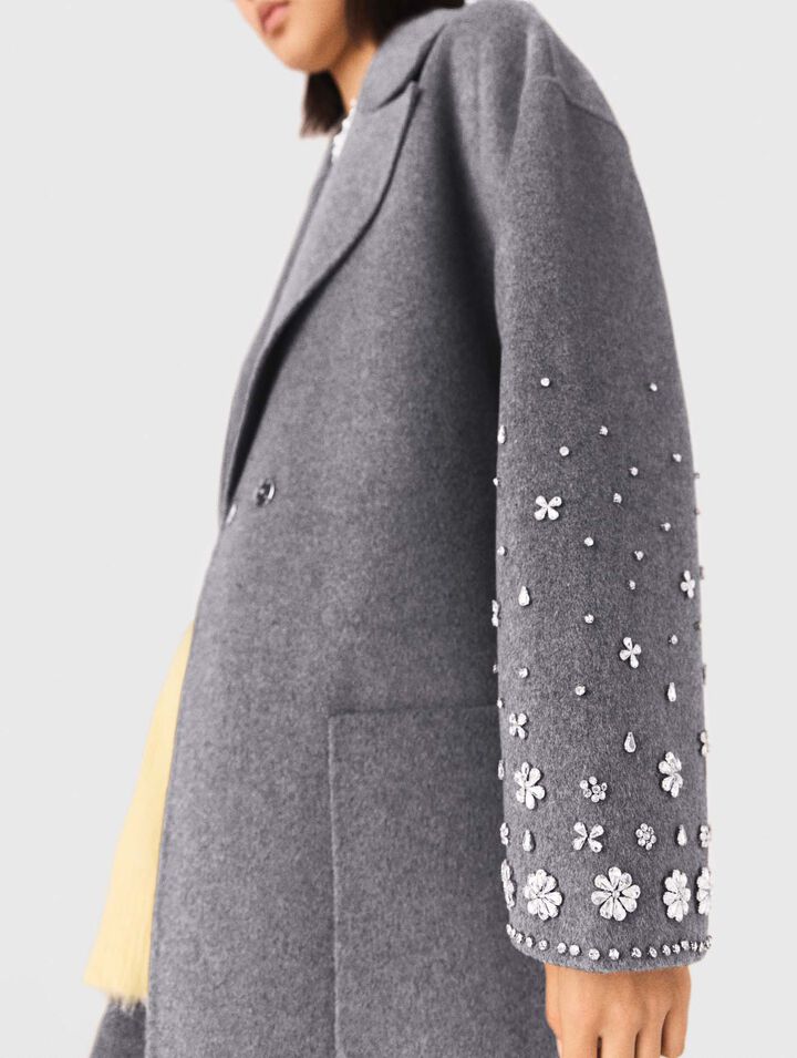 Cappotto lungo double face e strass