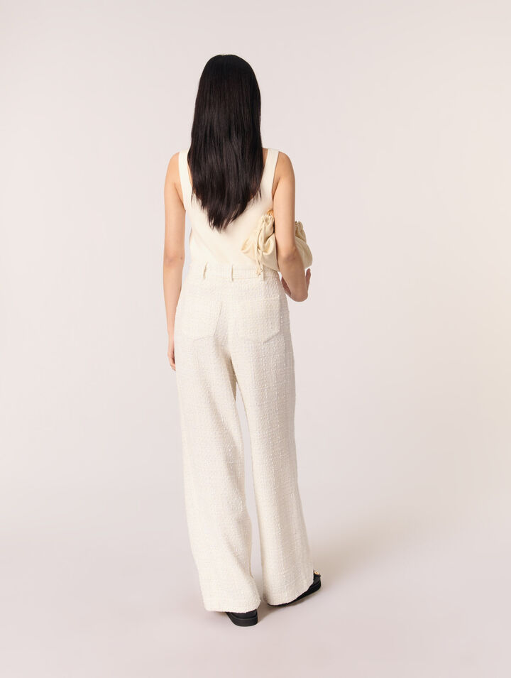 Pantaloni larghi in tweed