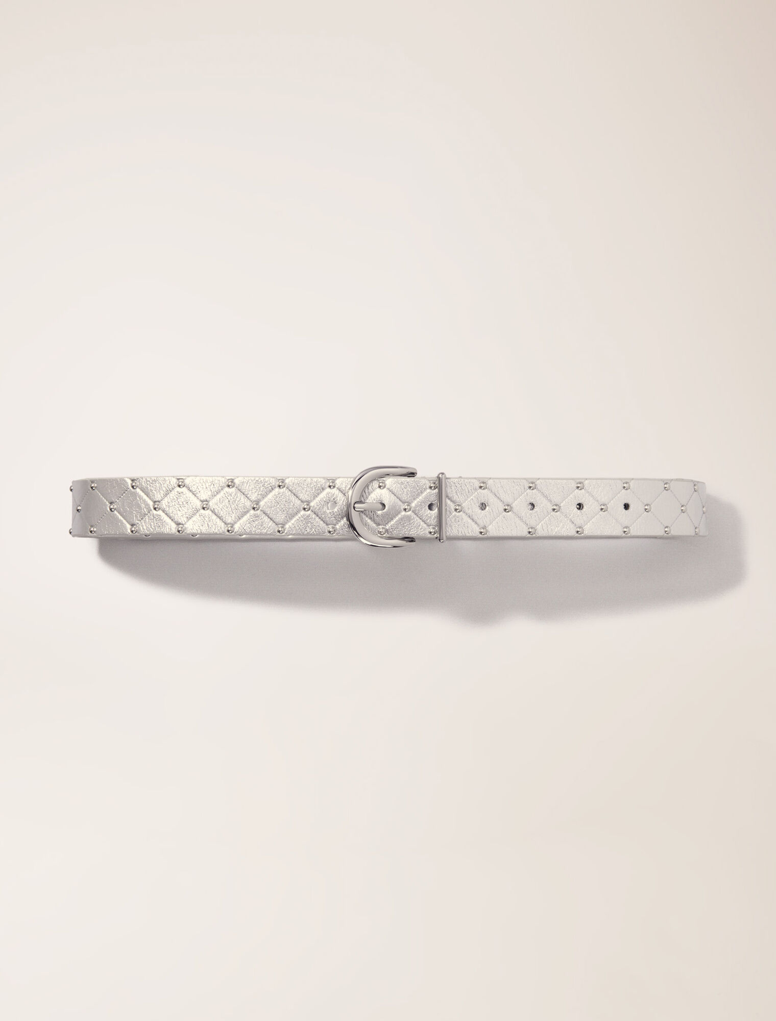 Cintura in pelle metal trapuntata