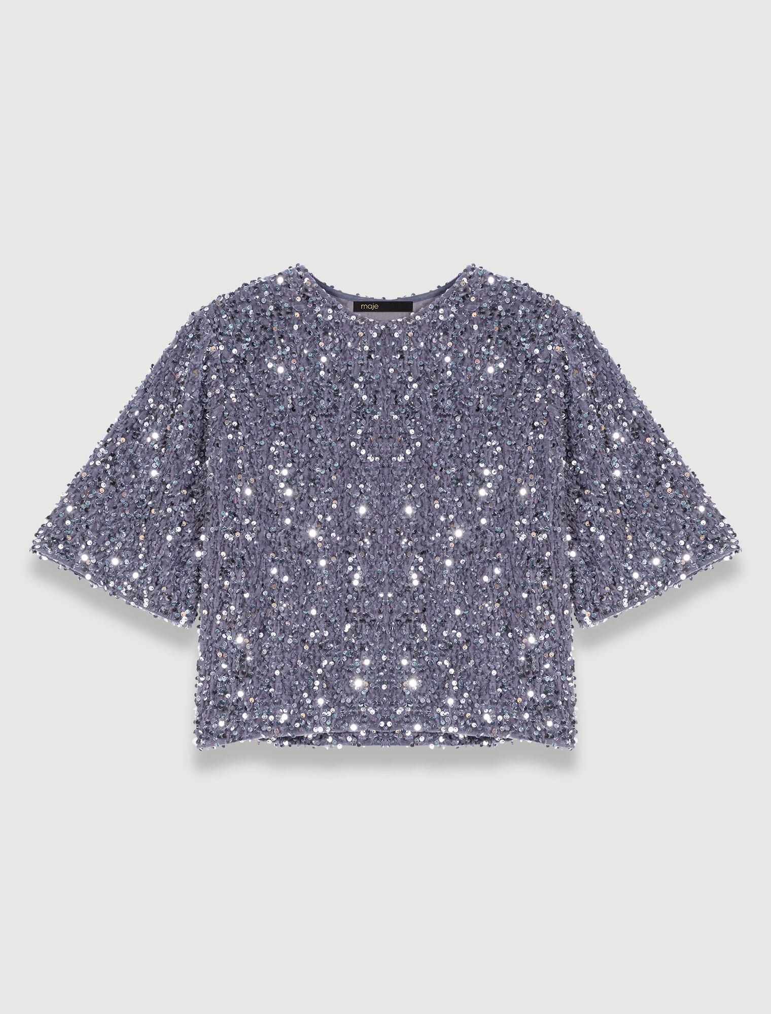 Top in velluto con paillettes