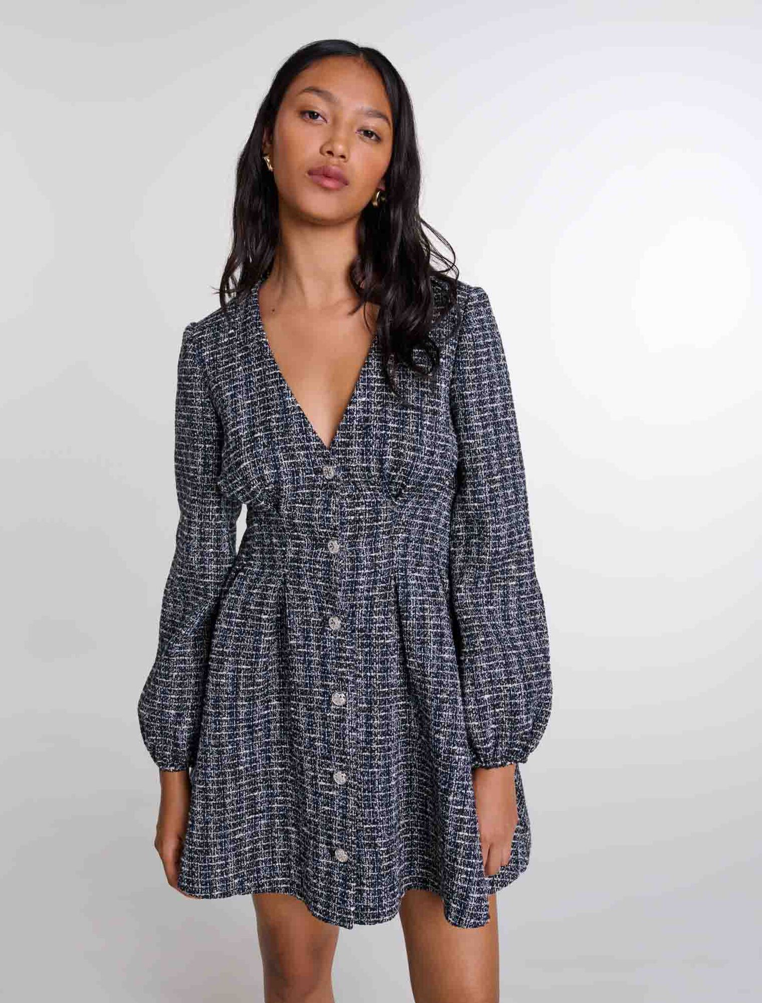 Abito corto in tweed