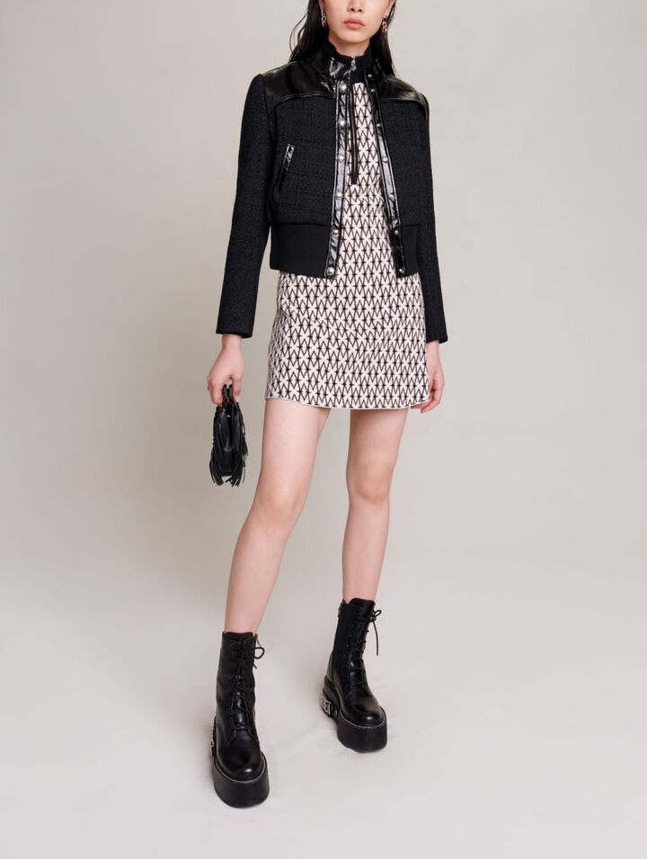Giacca in tweed e vernice