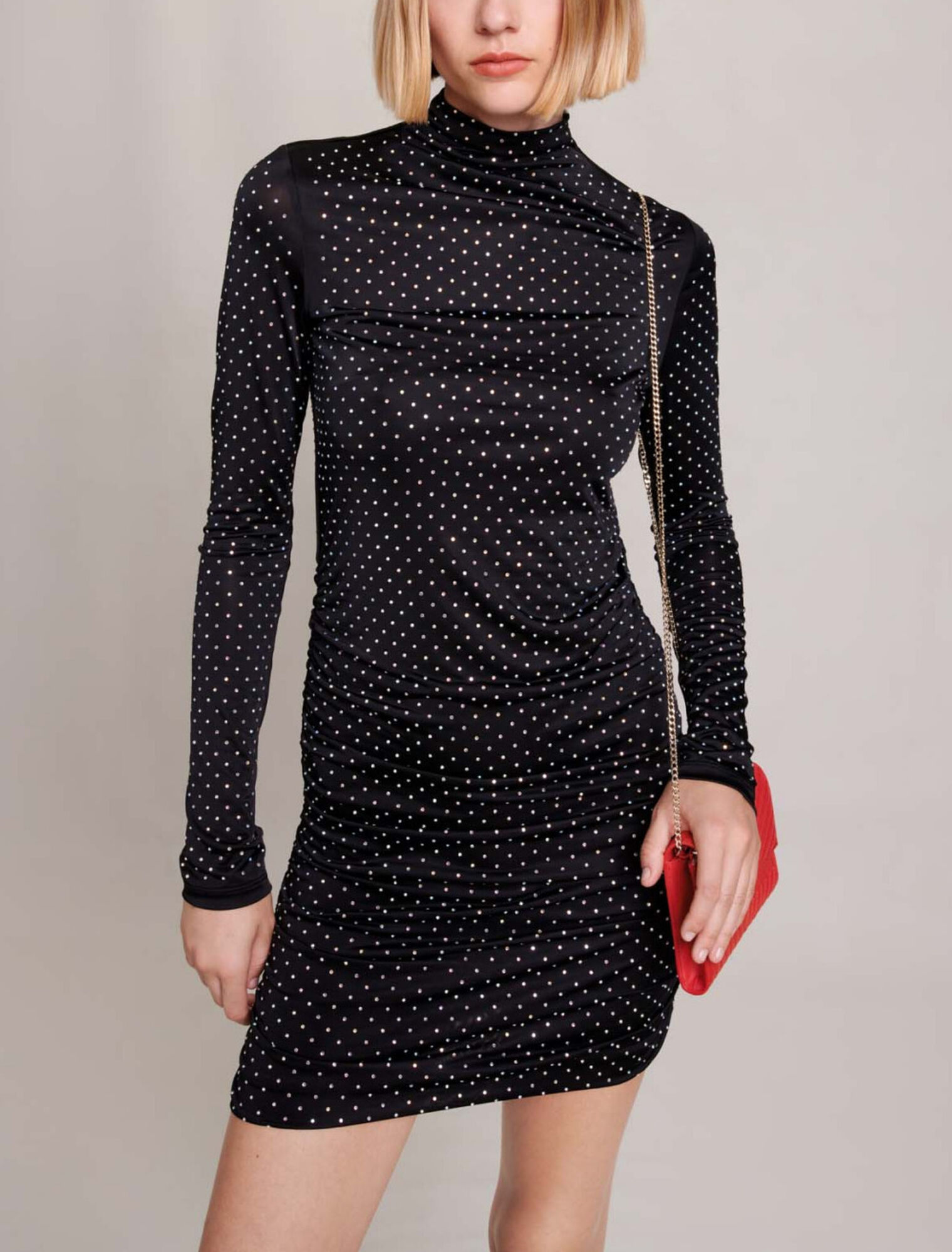 Abito corto in strass