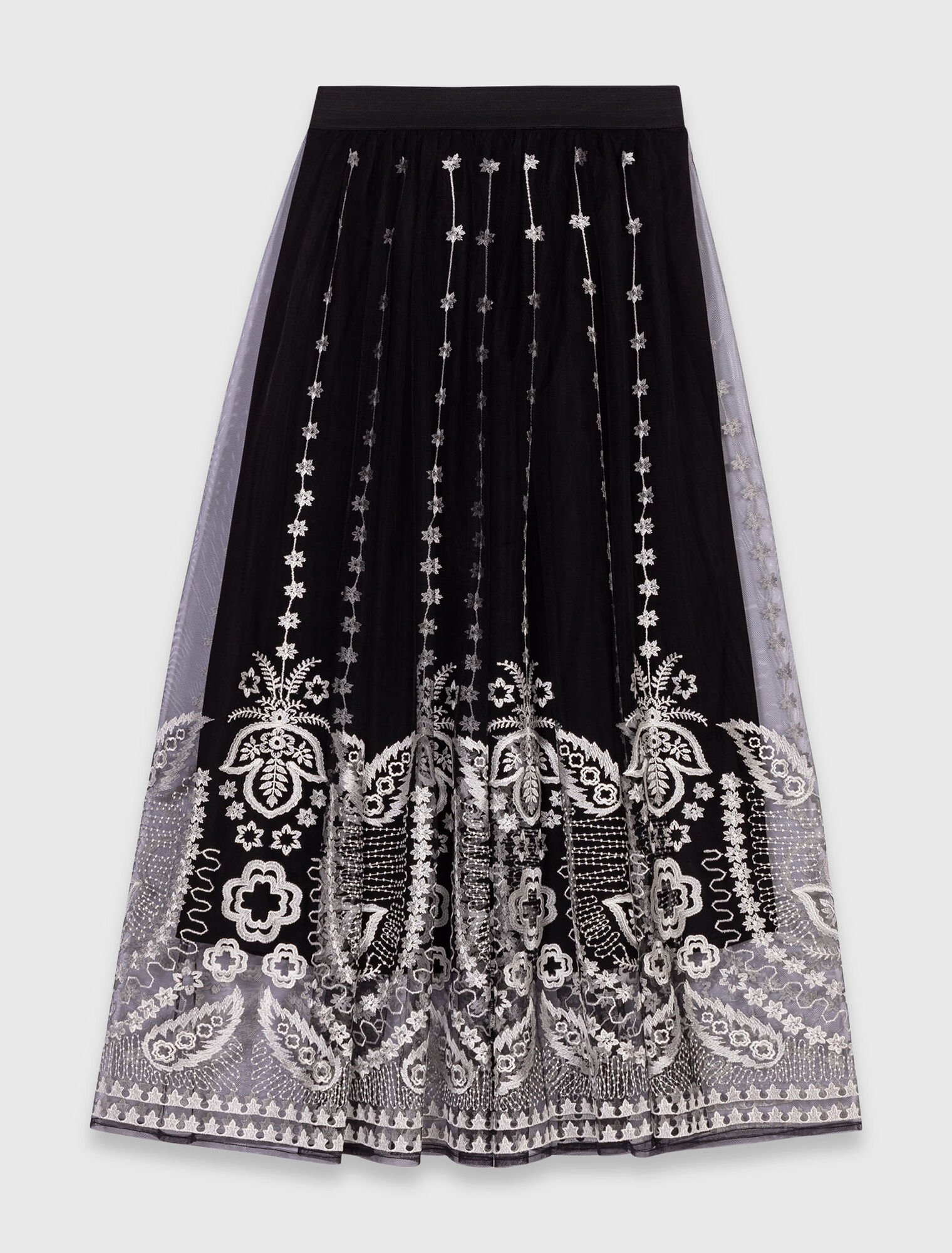 Gonna lunga in tulle ricamato