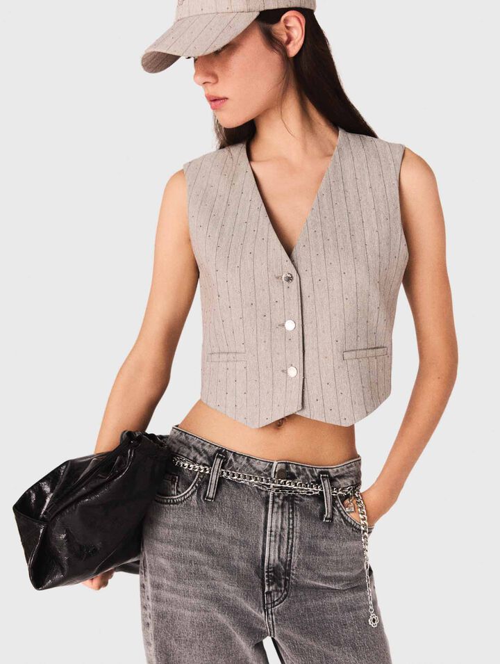 Panciotto da tailleur con strass